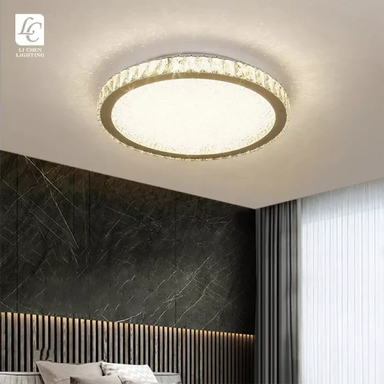 Современный дизайн для дома, гостиной, ресторана, украшения, потолочный светильник из нержавеющей стали с кристаллами
